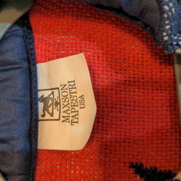 Maxson Tapestri EUC patriotic knit jacket OS red white blue star 100% cotton - Picture 15 of 15